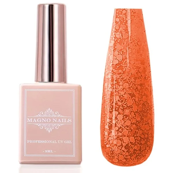 UV Gel - 5414 - Confetti Gel - Coral Nägel Nagelgel Shellac Gellack Gel Lack Nails matte Pailetten snowflake